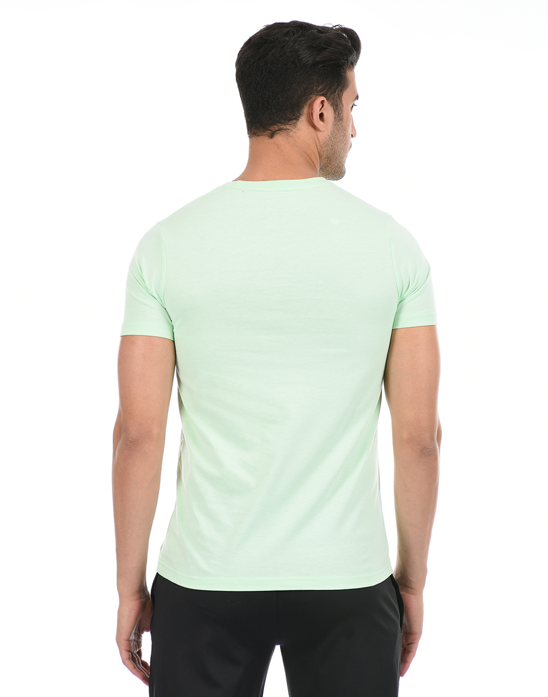 Cloak & Decker by Monte Carlo Men Solid Light Green T-Shirt